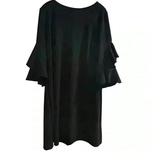 Taylor Women's Plus Size 16W Black Shift Dress Ruffle Sleeves Casual - Picture 1 of 11